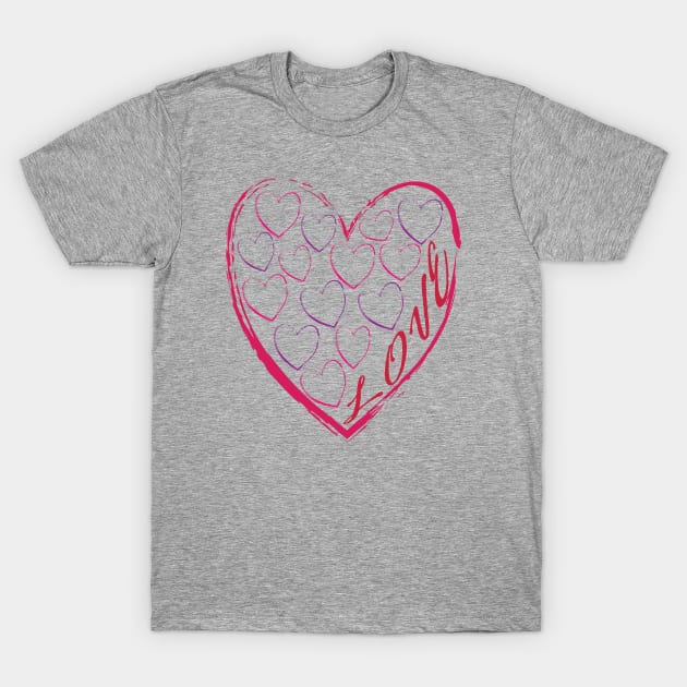 Hearts with Love T-Shirt by tshirts88